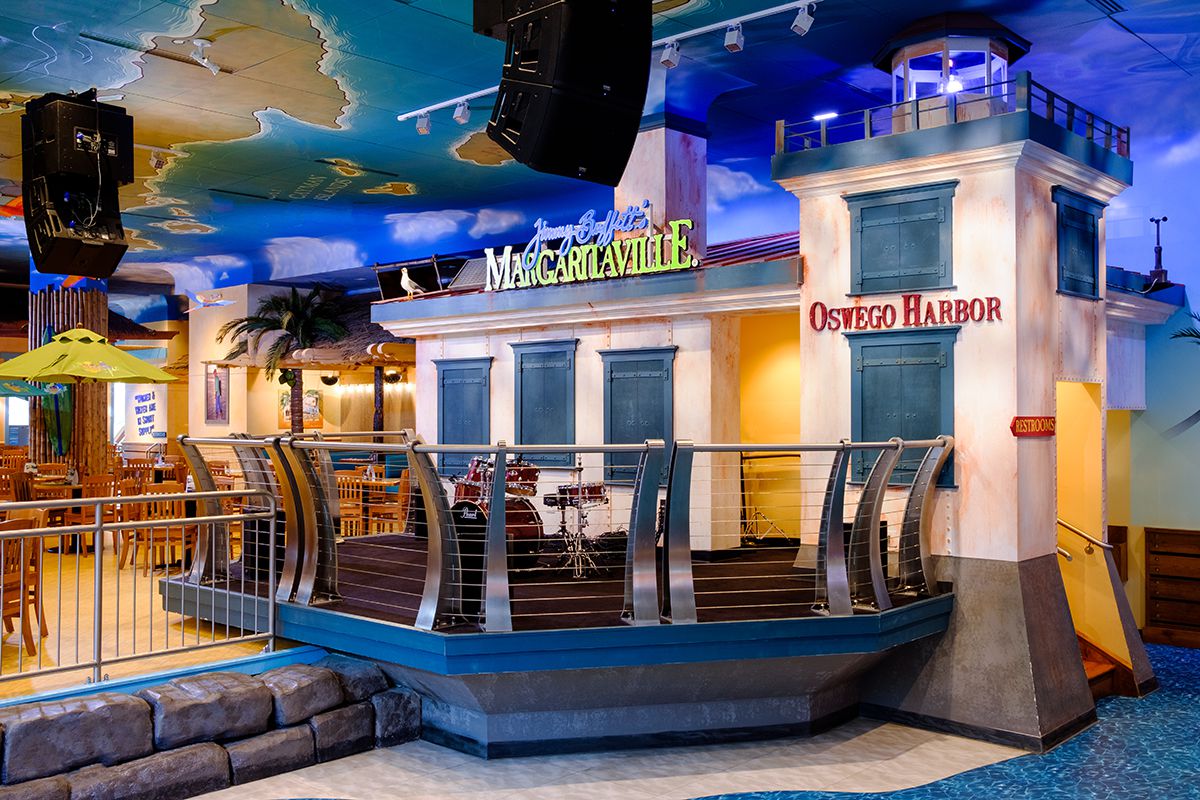 Marina Floor Interior in blue with chairs and tables